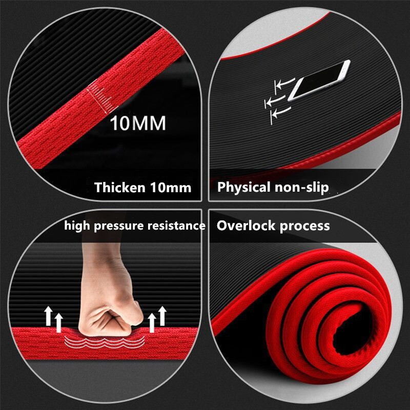 10mm Non-Slip Yoga Mat 183cm*6 - огляд і ціна Pilates Yoga For Beginners